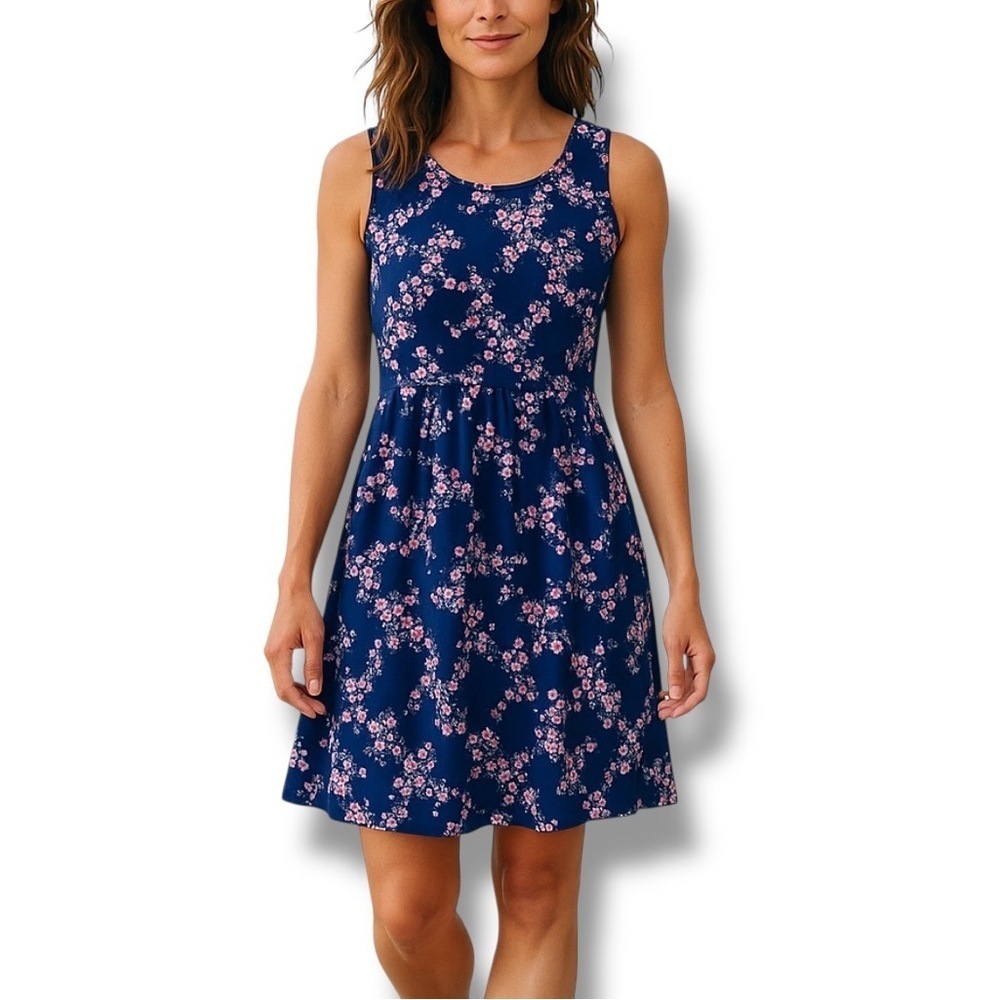 Old Navy Navy Blue Floral Blossom Mini Dress – Large